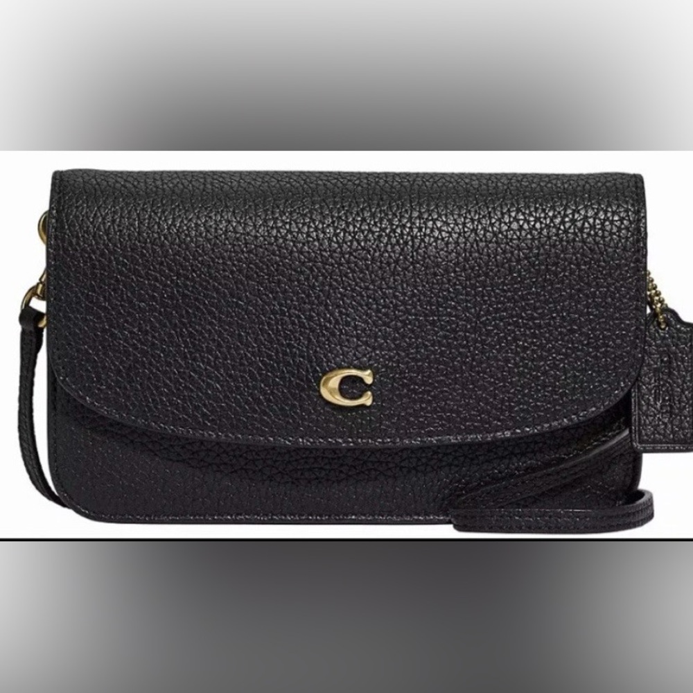 COACH Pebbled Leather Hayden Logo Crossbody Bag Black